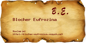 Blocher Eufrozina névjegykártya